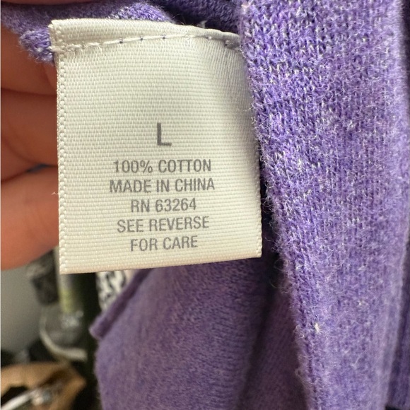 Purple dress barn cardigan 3/4 sleeve size L large - Picture 4 of 5